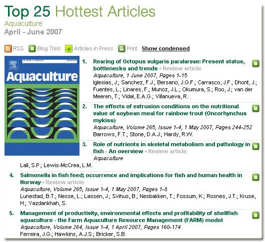 FARM Aquaculture Top 25 Hottest Articles